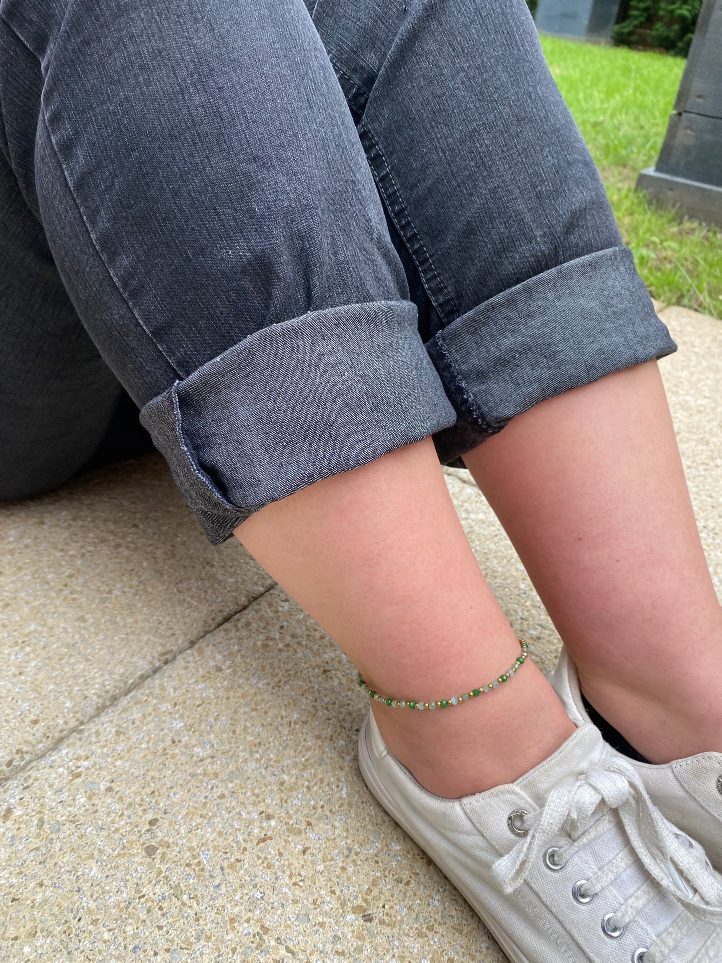 Aventurine Crystal Healing Anklet for Energy