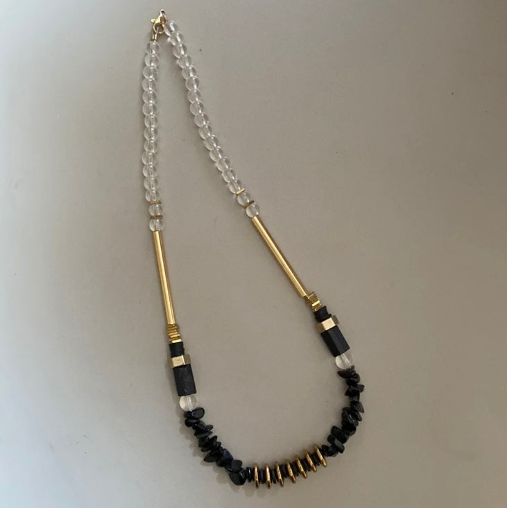 Gist Jewellery Moorland Collection Gold and Black Necklace