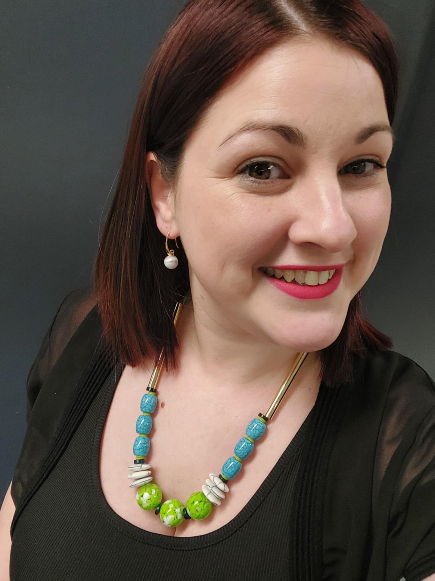 Gist Jewellery Turquoise, Green and White Necklace