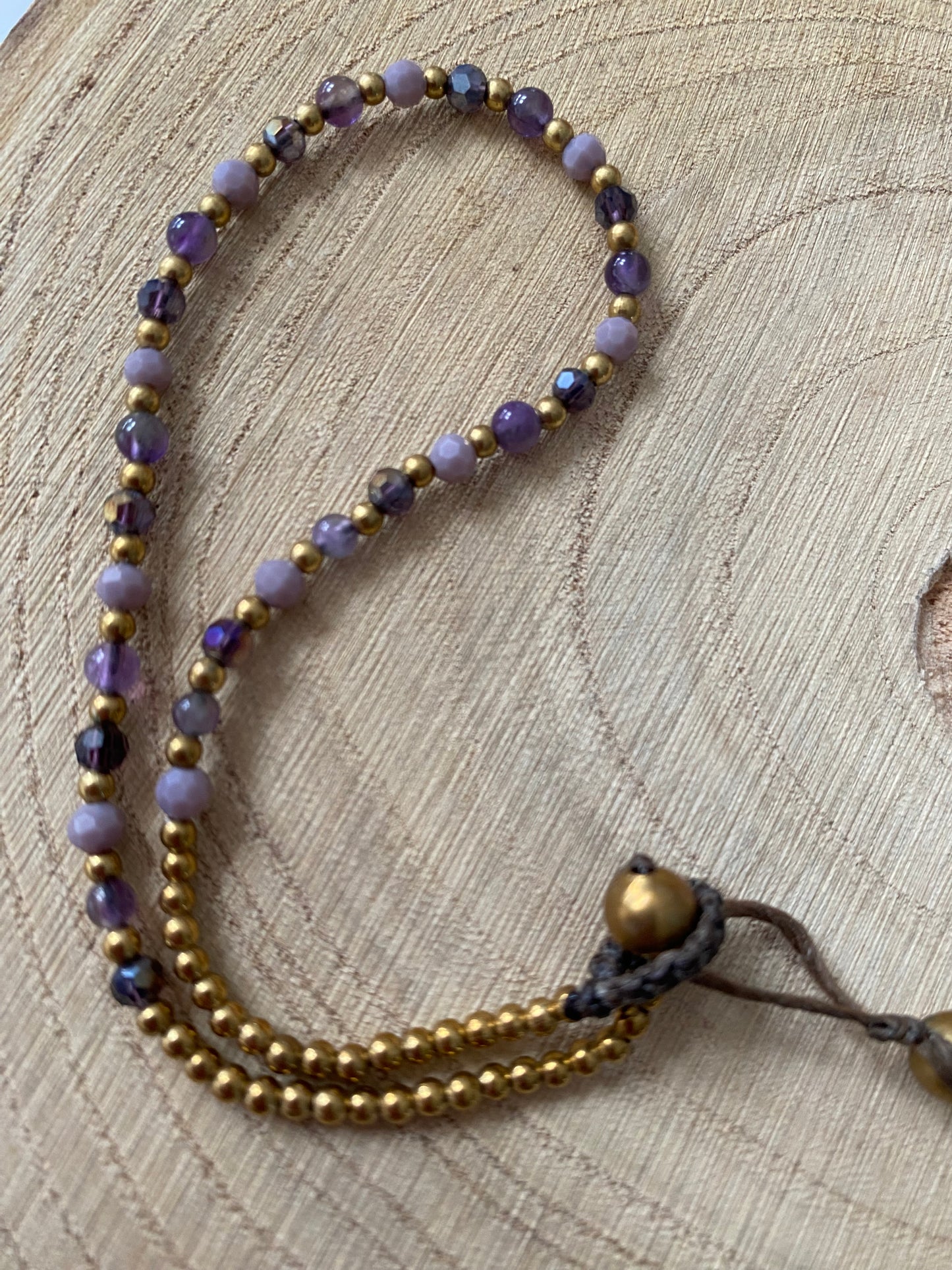 Amethyst Crystal Healing Anklet for Anxiety
