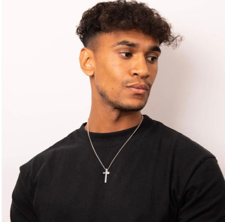 Fred Bennett Black IP Detail Cross Pendant