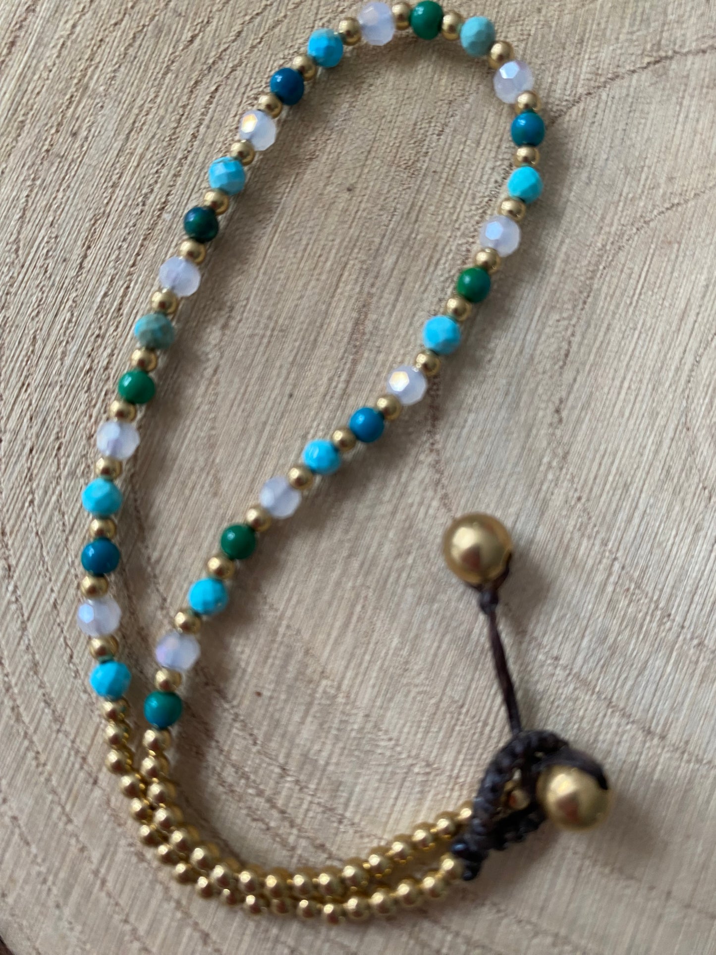 Turquoise Crystal Healing Anklet for Luck