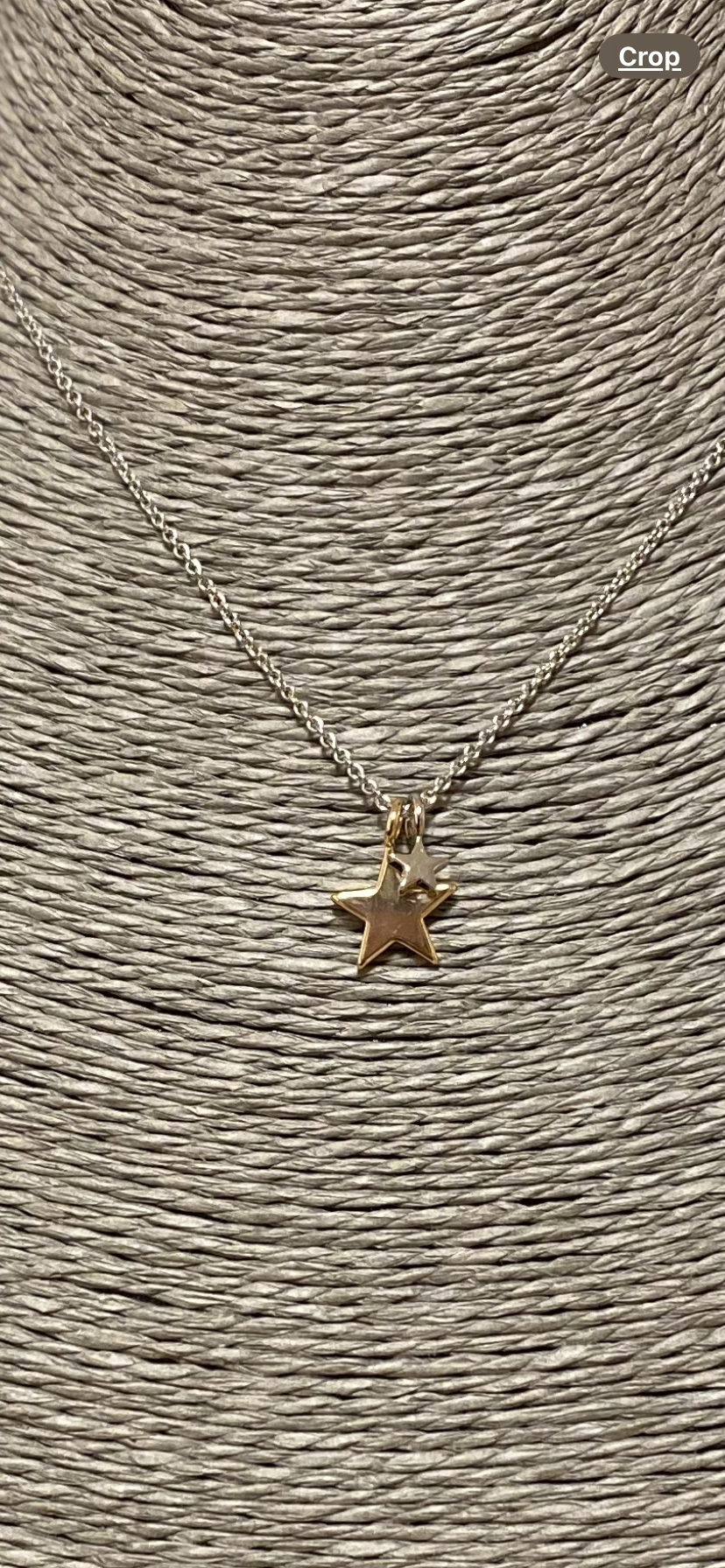 Keira Rhodium and Gold Plated Mixed Star Necklace