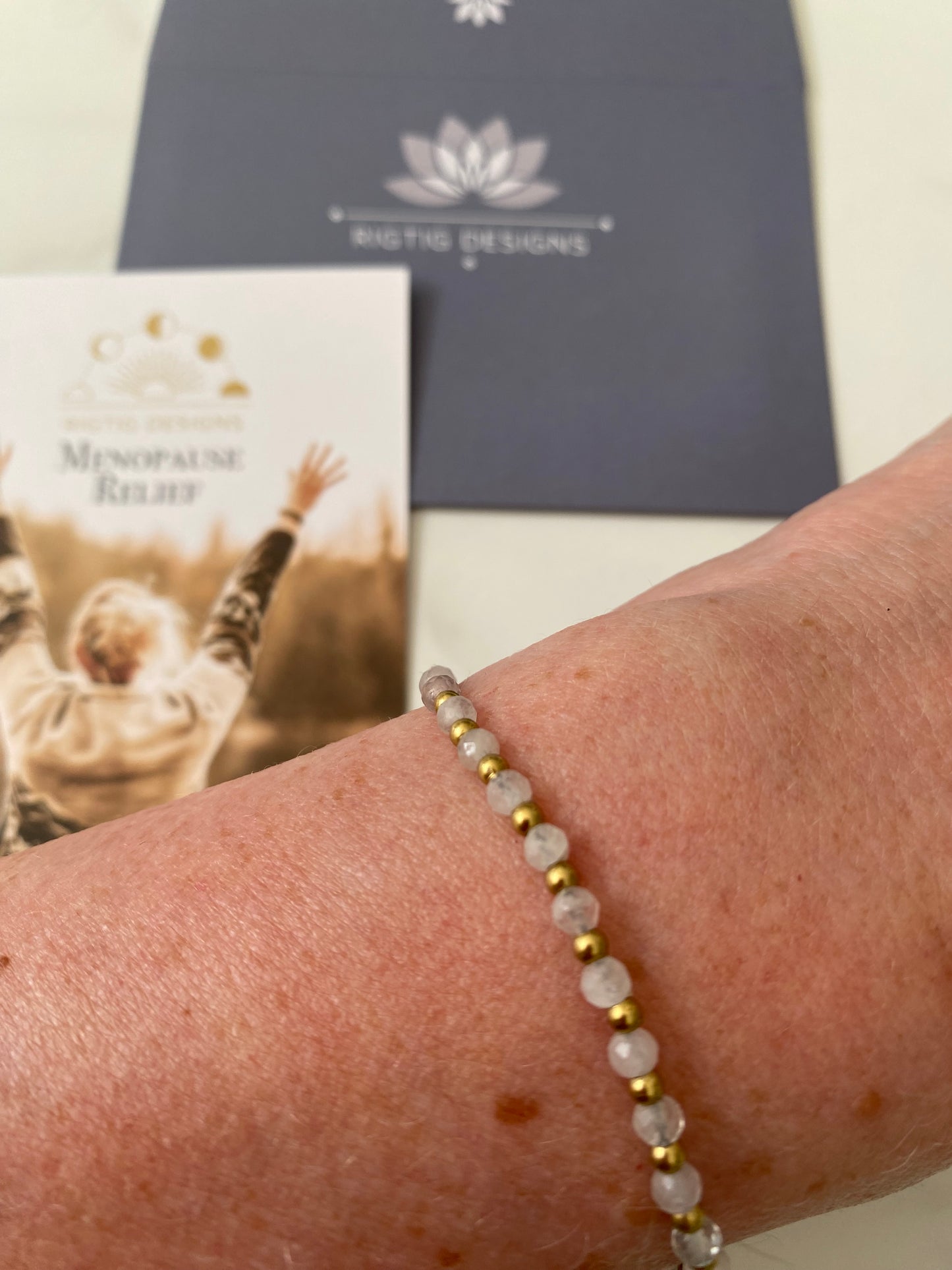 Rose Quartz Menopause Relief Crystal Healing Bracelet for Emotional Support