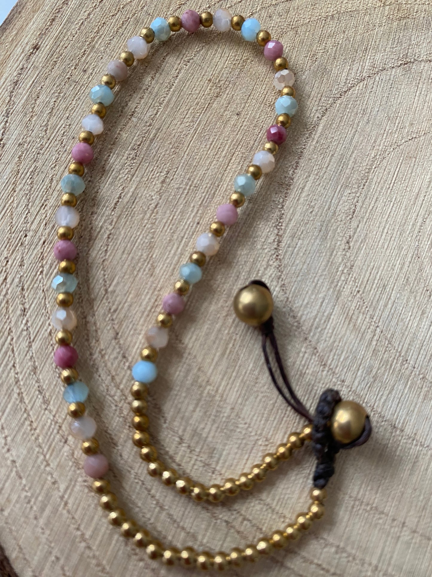 Rhodonite Crystal Healing Anklet for Balance