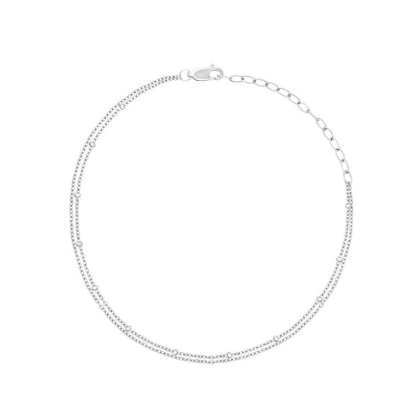Double Strand Sterling Silver Ankle Chain