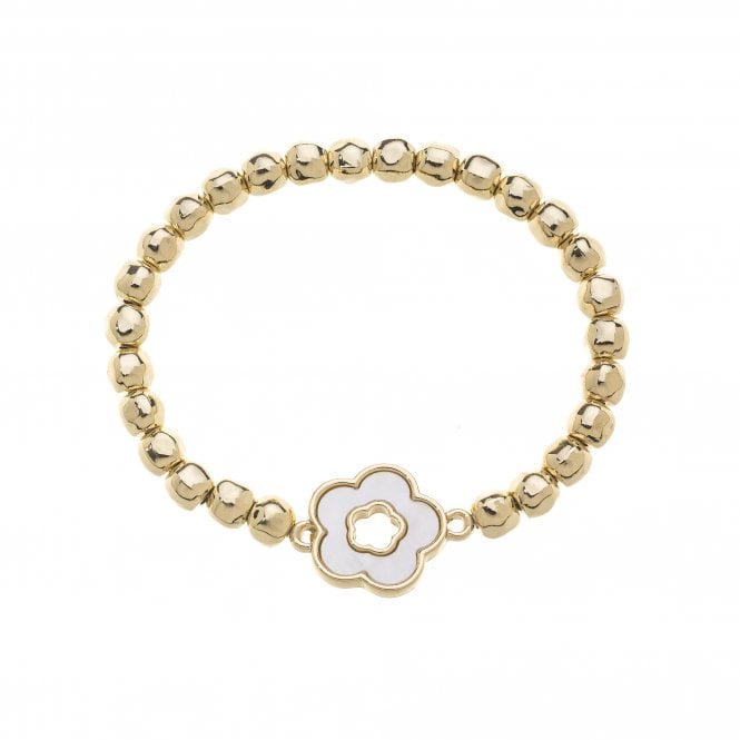Daisy White Flower Stretch Bracelet
