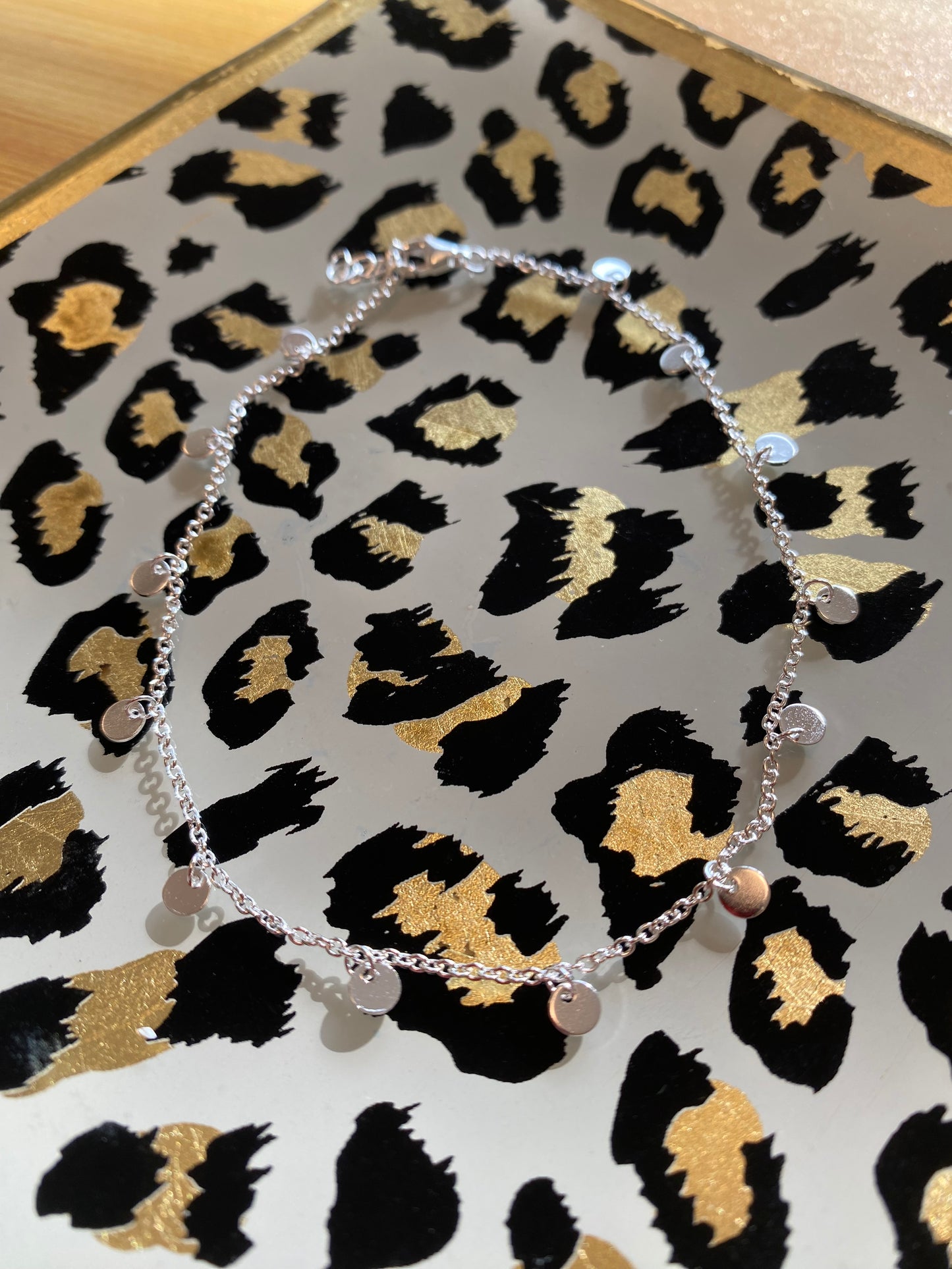 925 Sterling Silver Mini Disc Ankle Chain