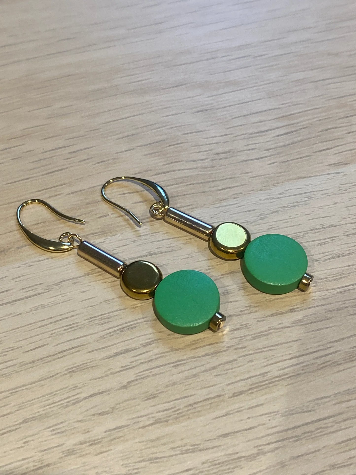 Gist Jewellery Green and Gold Earrings