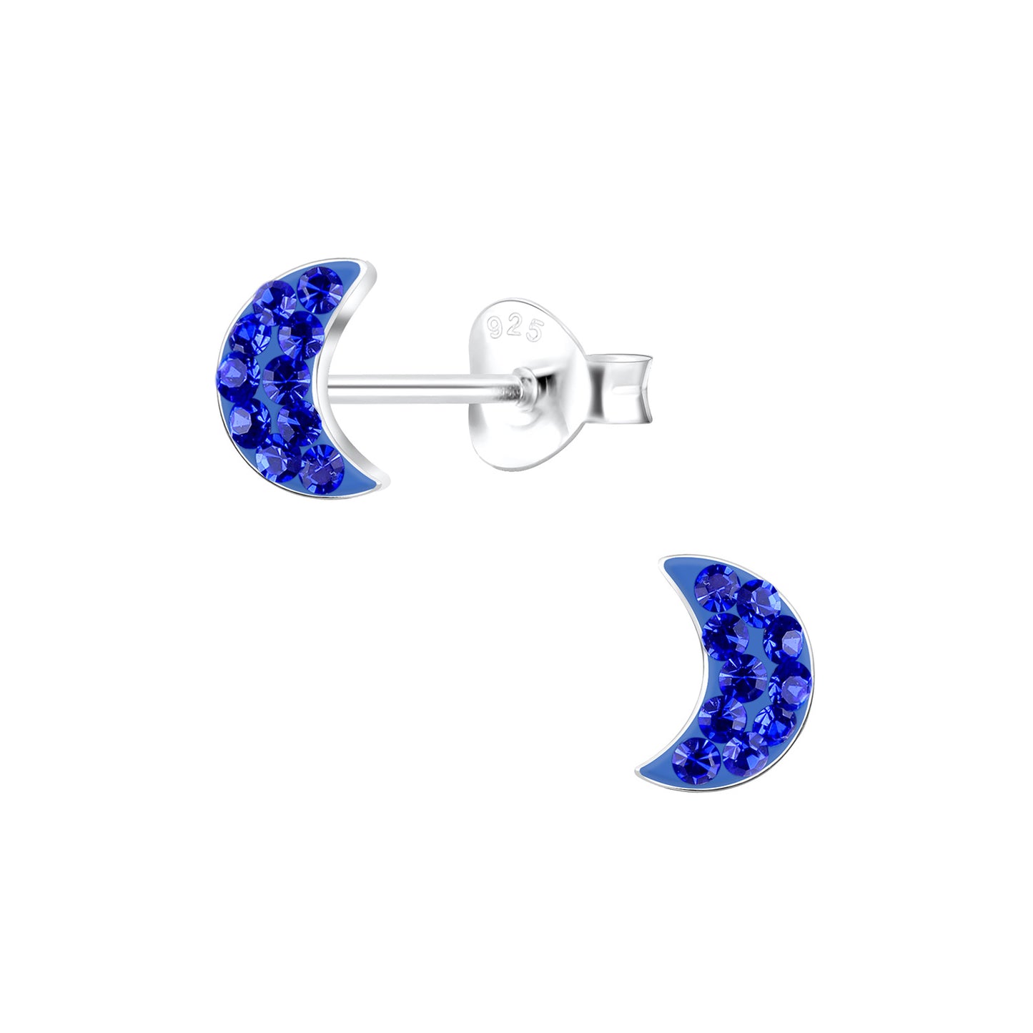 Children's Sterling Silver Sapphire Blue Moon Stud Earrings