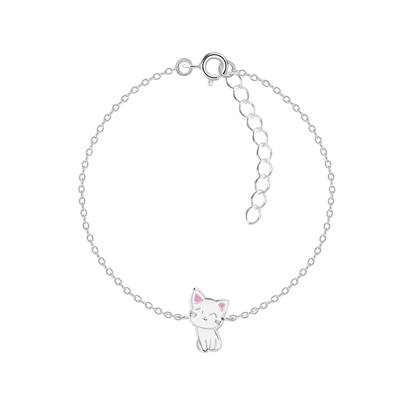 Children's Sterling Silver Cat Bracelet