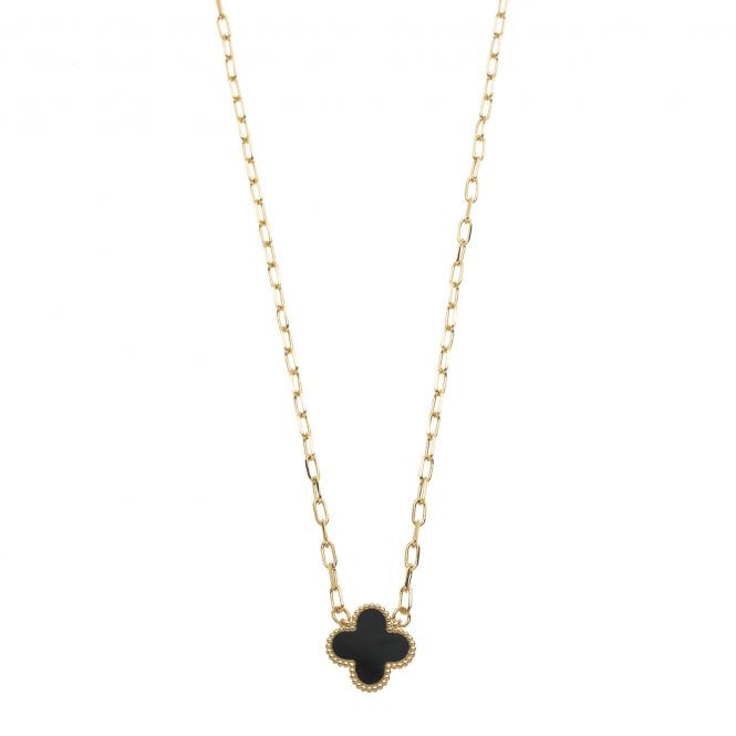 Lana Black Quatrefoil Necklace