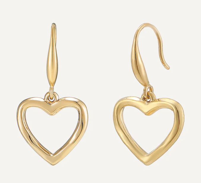 Sweetheart Heart Earrings In Gold