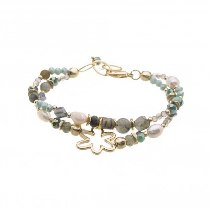 Water Lily Aqua/Pearl Bracelet