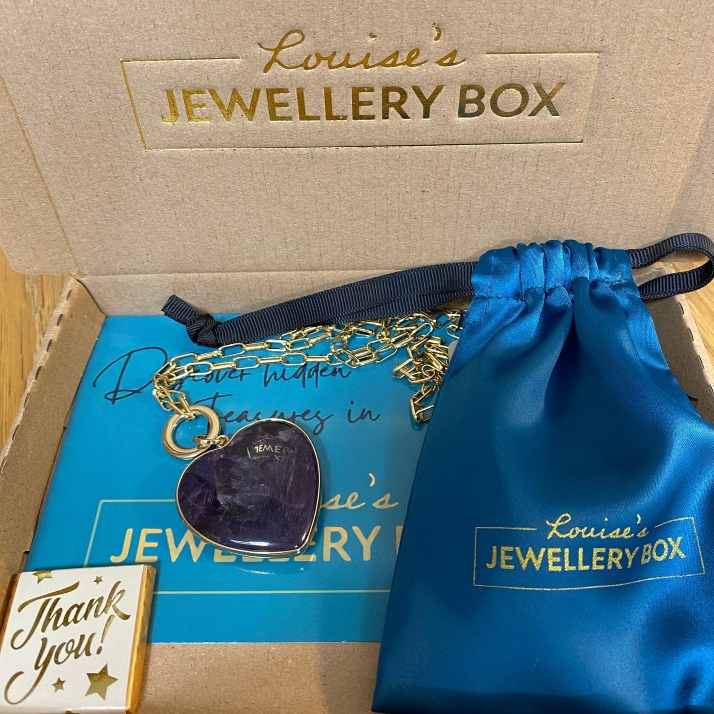 Amethyst Heart Pendant on Gold Plated Chain - Louise's Jewellery Box