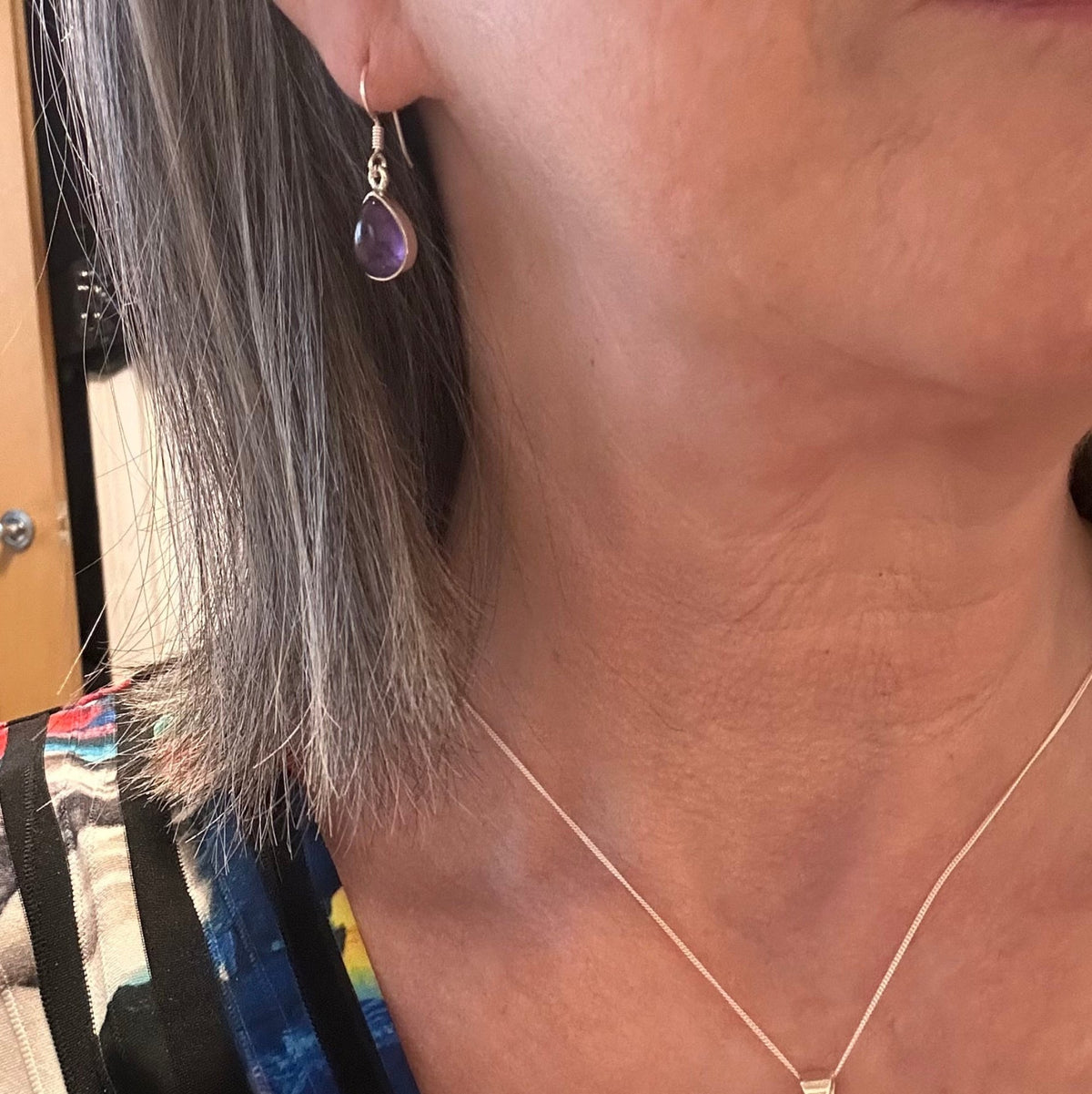 Amethyst Teardrop Earrings in Sterling Silver - Louise's Jewellery Box