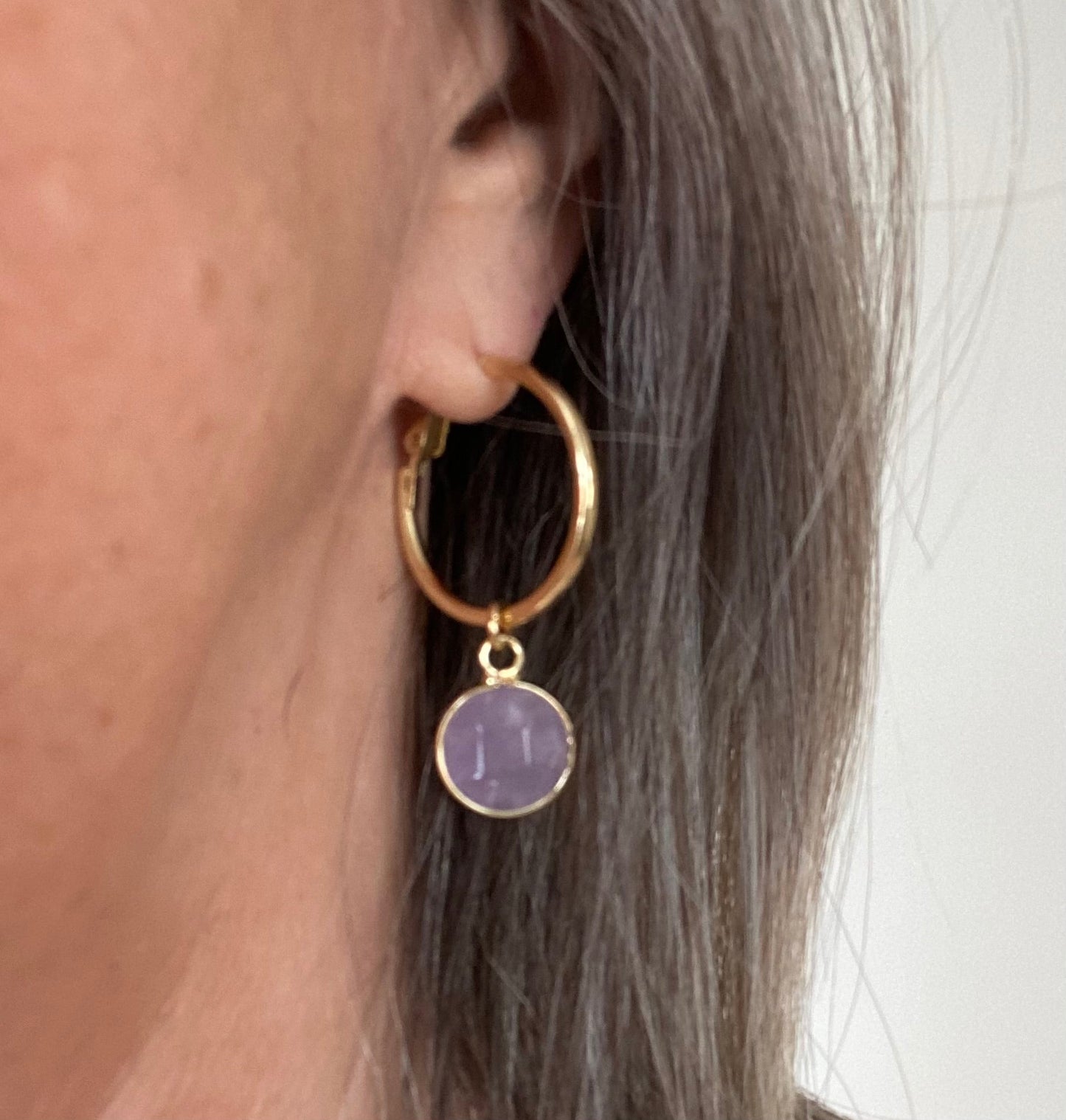 Amethyst Venus Lever Earrings in Gold Plate - Louise's Jewellery Box