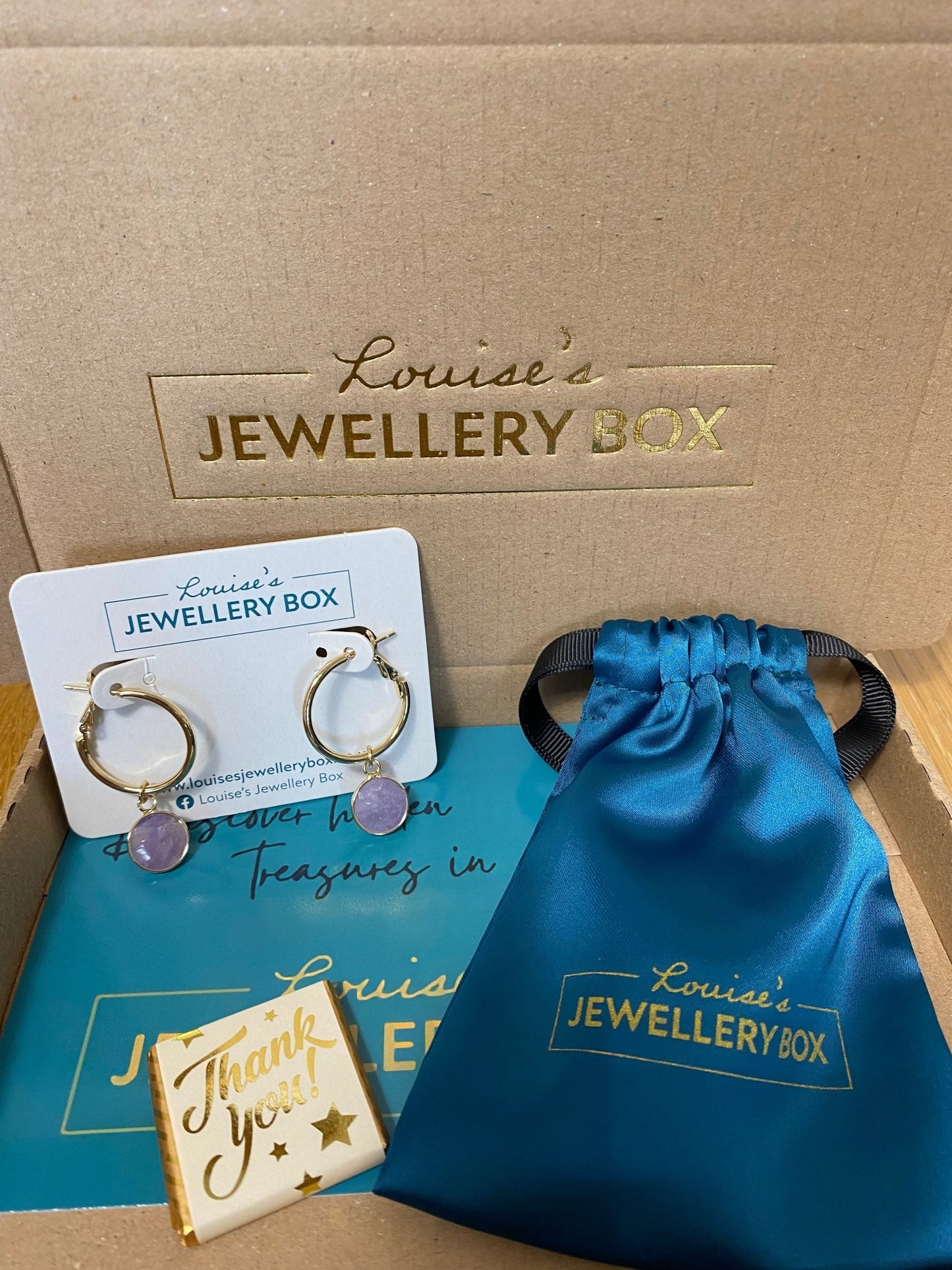 Amethyst Venus Lever Earrings in Gold Plate - Louise's Jewellery Box