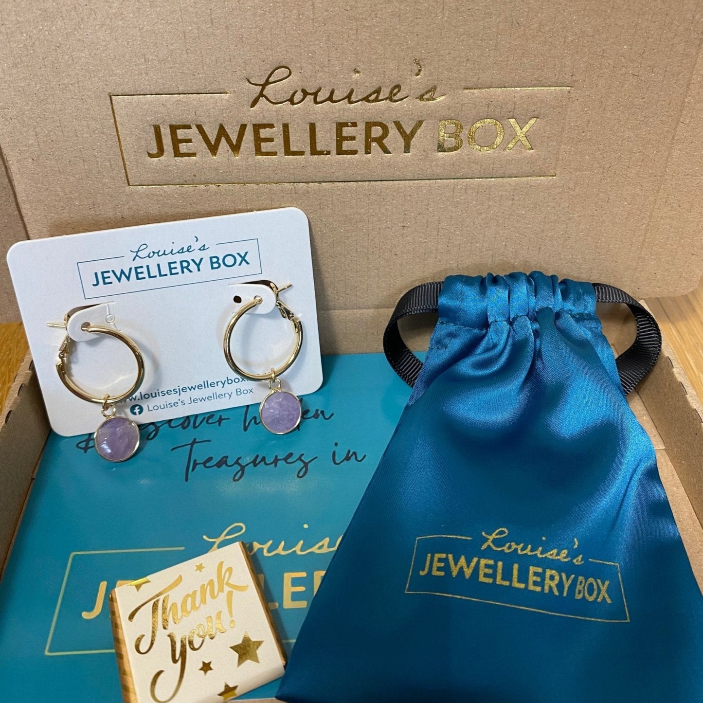 Amethyst Venus Lever Earrings in Gold Plate - Louise's Jewellery Box
