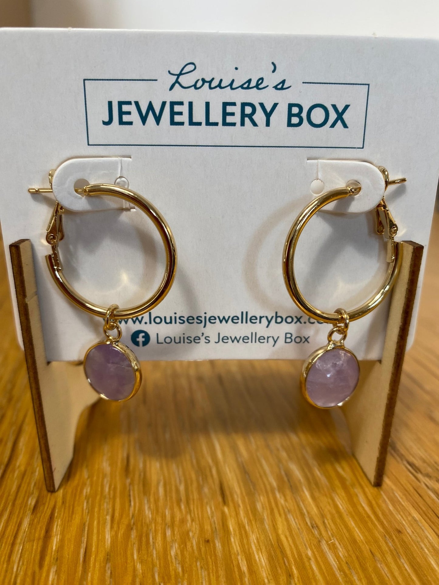 Amethyst Venus Lever Earrings in Gold Plate - Louise's Jewellery Box