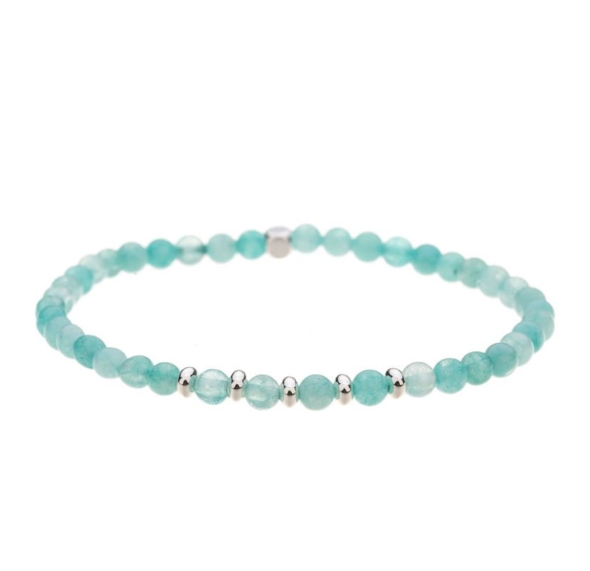 Aquamarine Stone Bracelet with Silver Plating - Louise's Jewellery Box