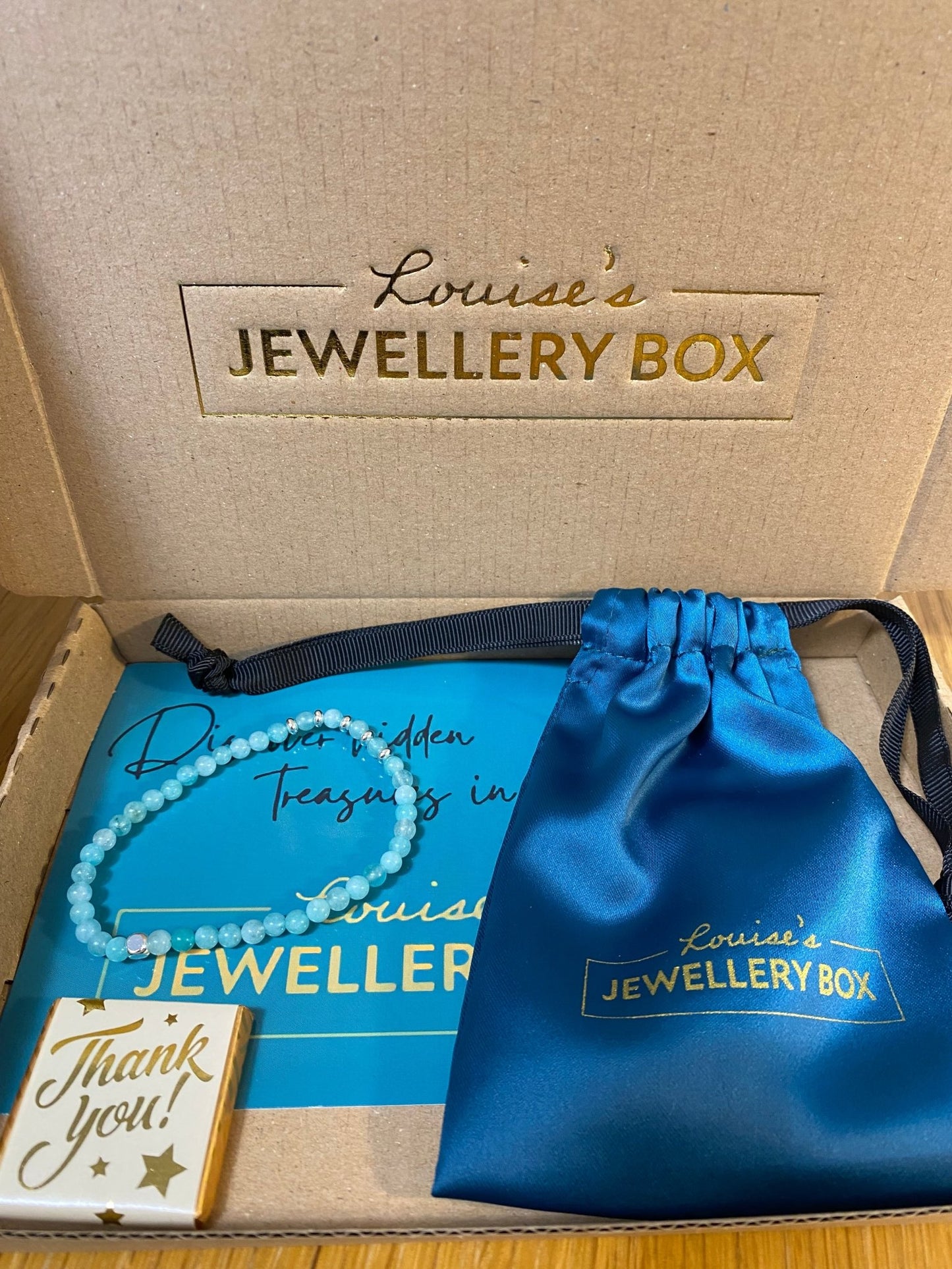 Aquamarine Stone Bracelet with Silver Plating - Louise's Jewellery Box