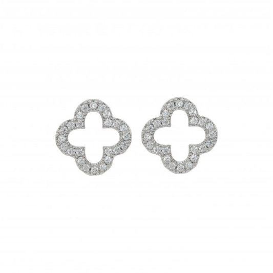 Camilla Silver and Crystal Quatrefoil Earrings - Louise's Jewellery Box