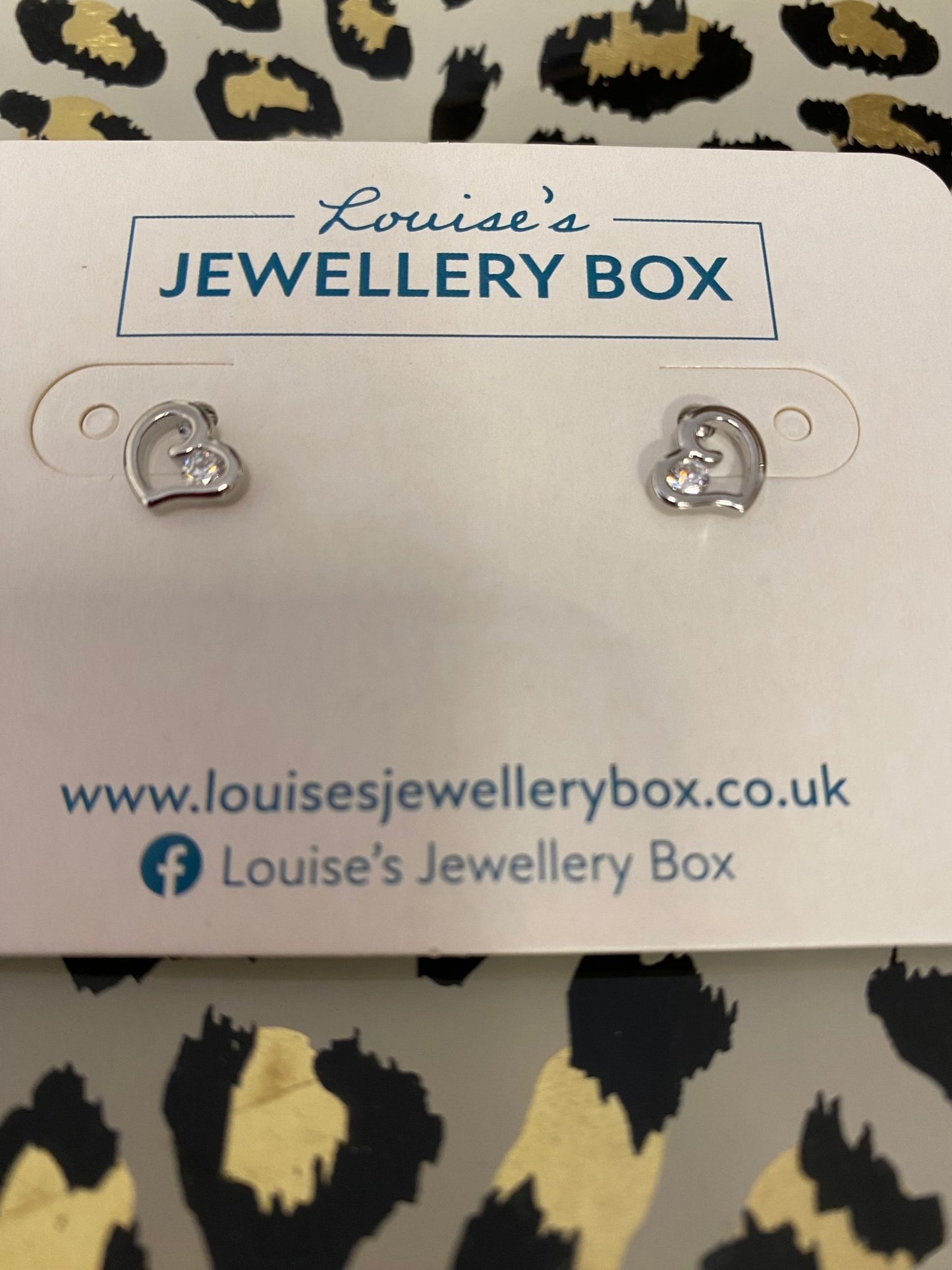 Dainty Heart Earrings with Crystal - Louise's Jewellery Box