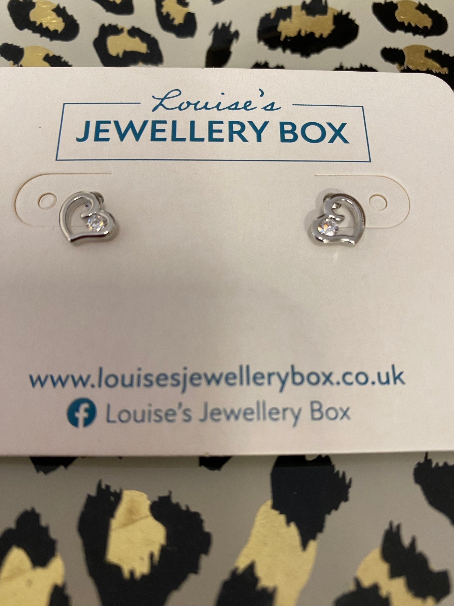 Dainty Heart Earrings with Crystal - Louise's Jewellery Box