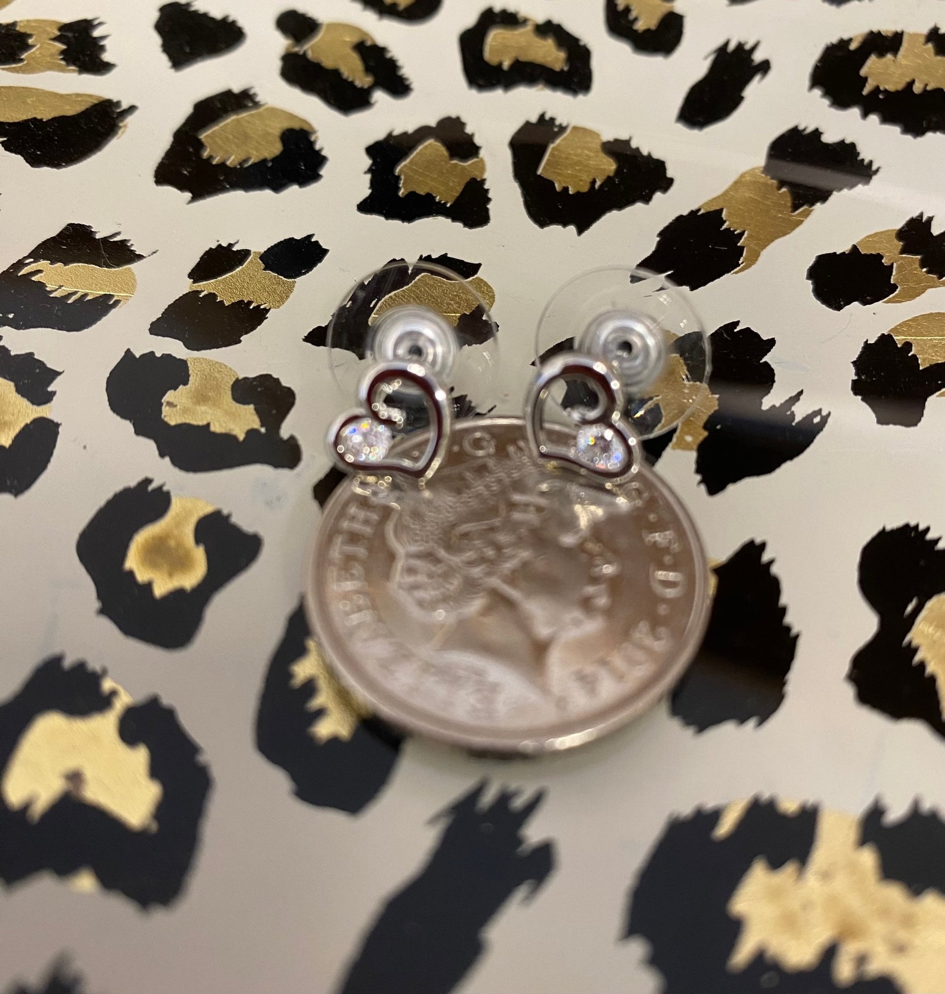 Dainty Heart Earrings with Crystal - Louise's Jewellery Box