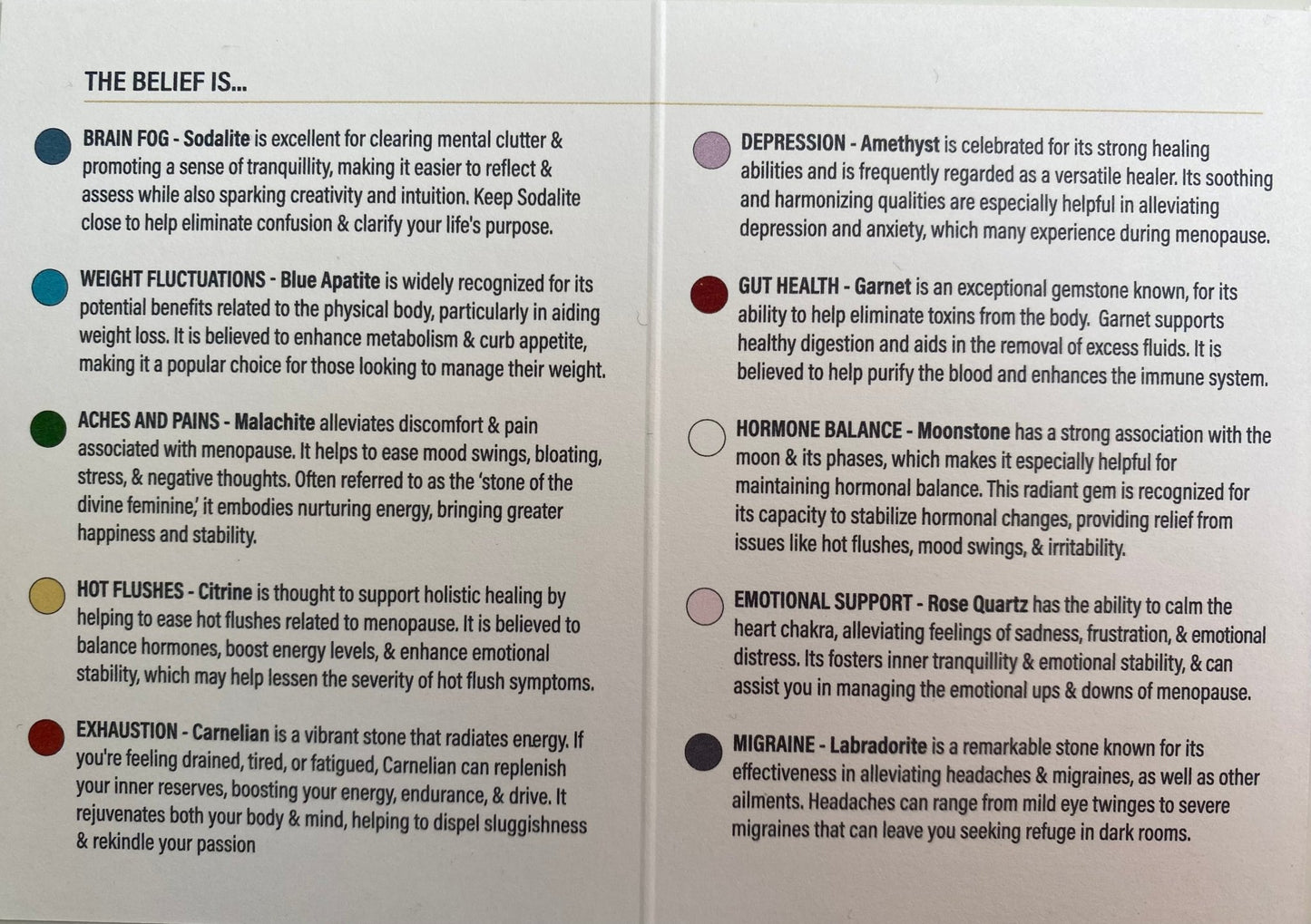 Garnet Menopause Relief Crystal Healing Bracelet for Gut Health - Louise's Jewellery Box