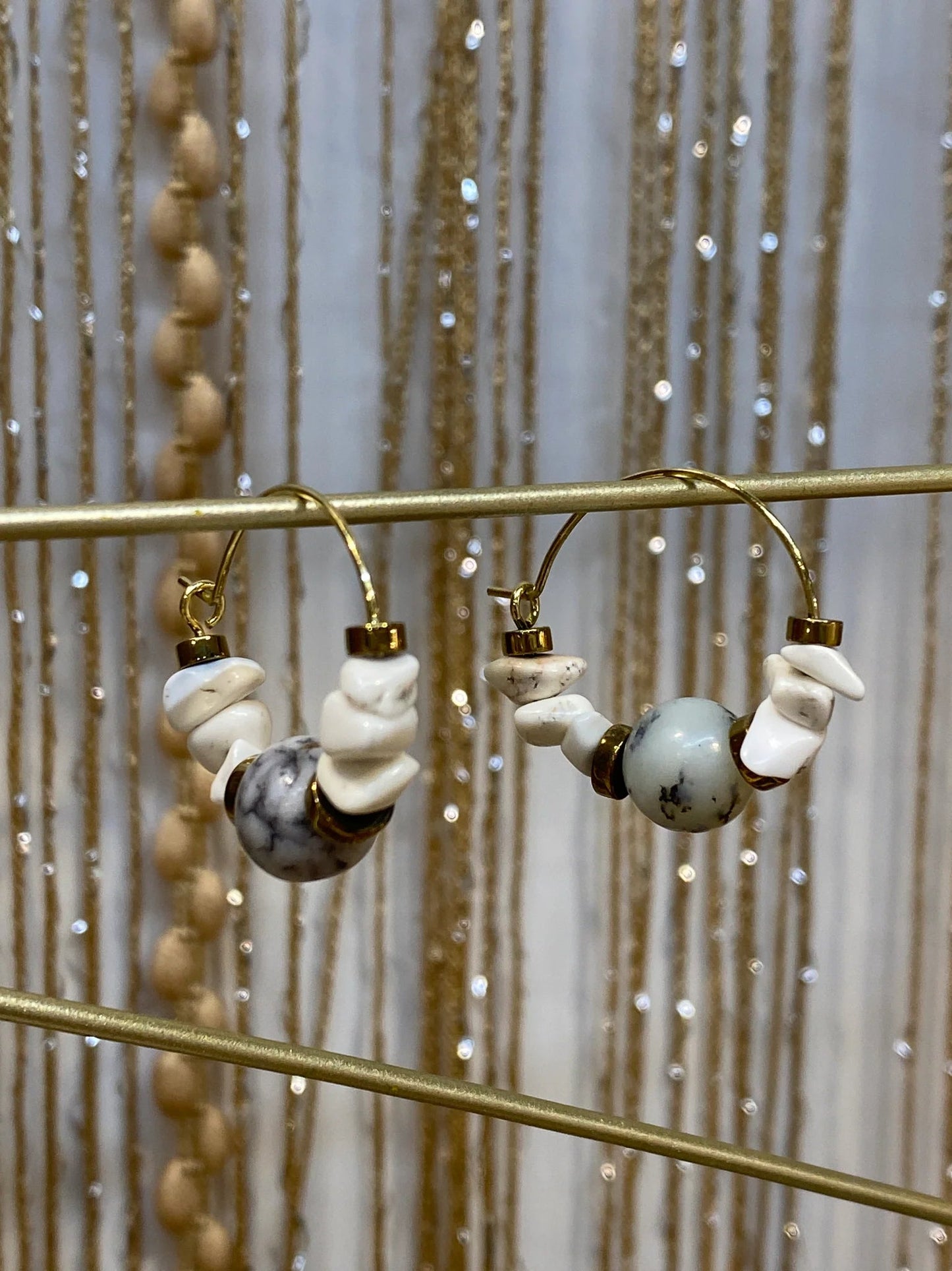 Gist Jewellery White Opal Hoop Earrings - Louise's Jewellery Box