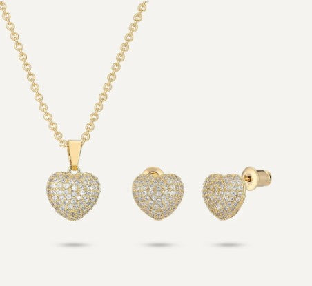 Gold Crystal Heart Box Set