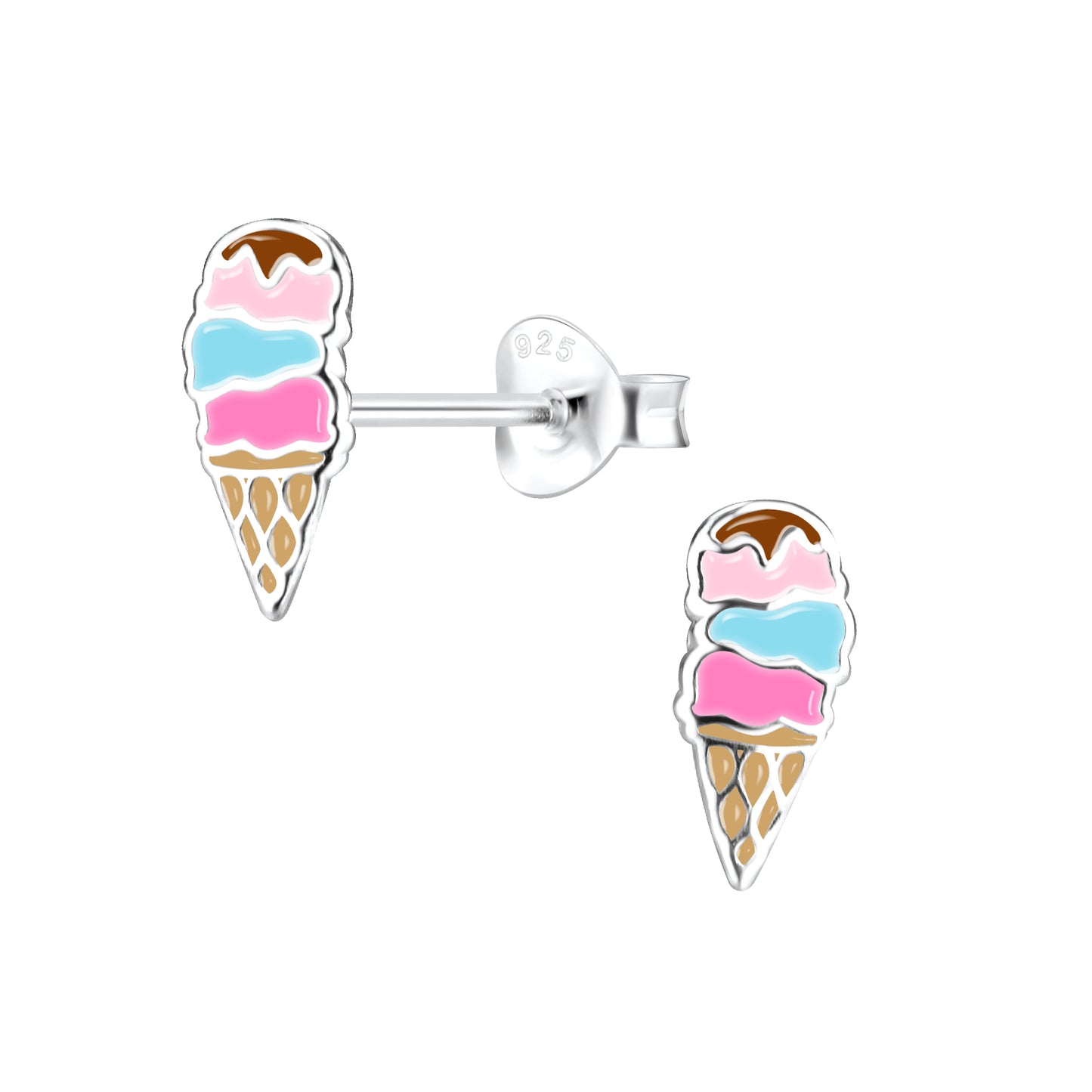 Childrens Sterling Silver Icecream Earrings