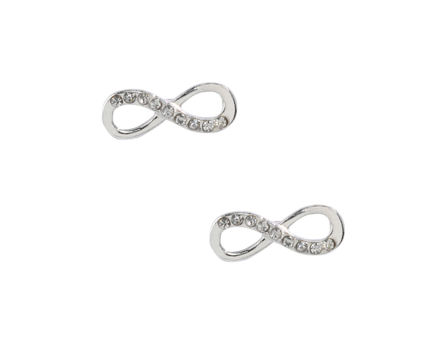 Infinity Silver and Crystal Earrings