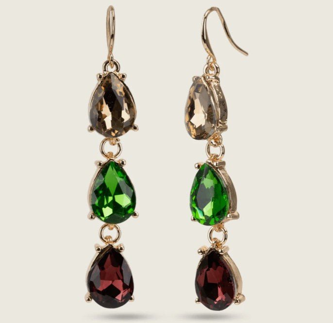 Jewel Colour Teardrop Earrings - Louise's Jewellery Box