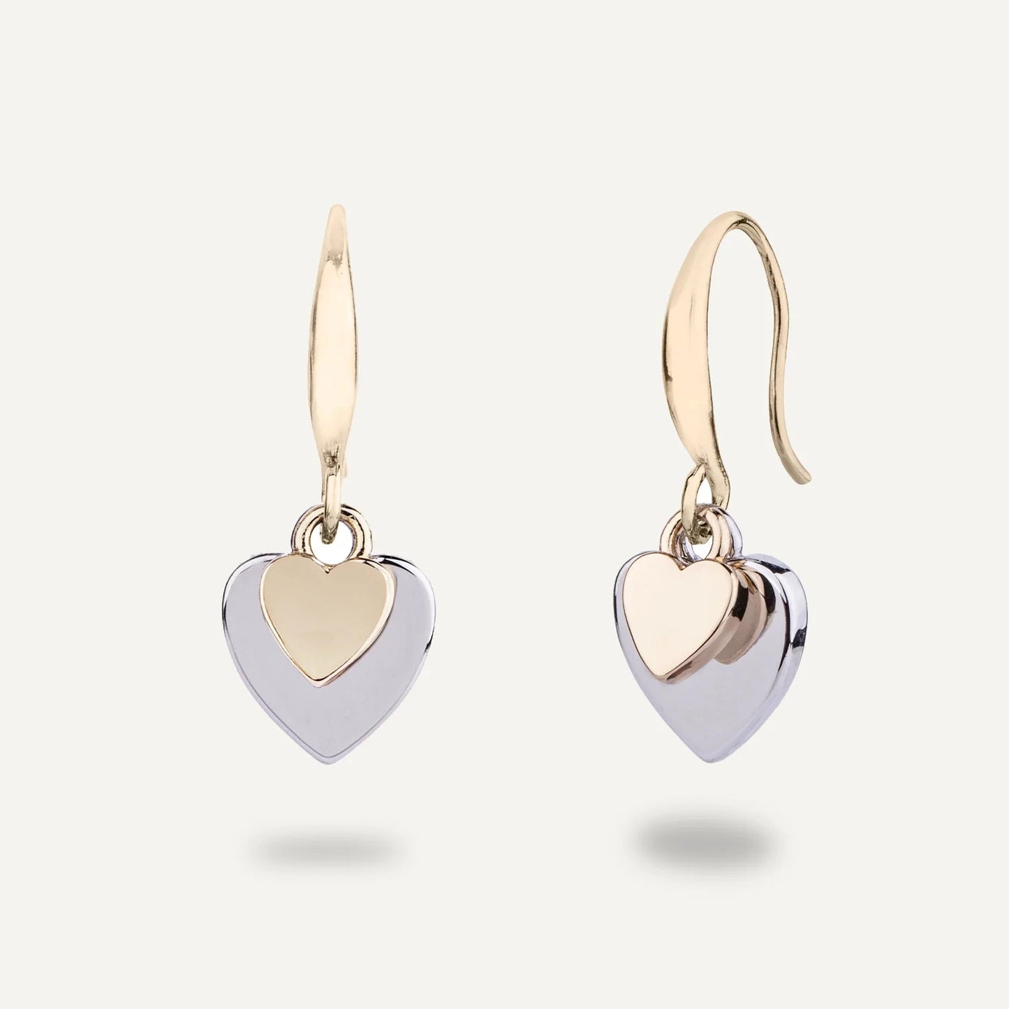 Keira Mixed Heart Duo Earrings In Gold & Silver - Louise's Jewellery Box