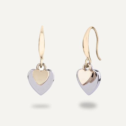 Keira Mixed Heart Duo Earrings In Gold & Silver - Louise's Jewellery Box