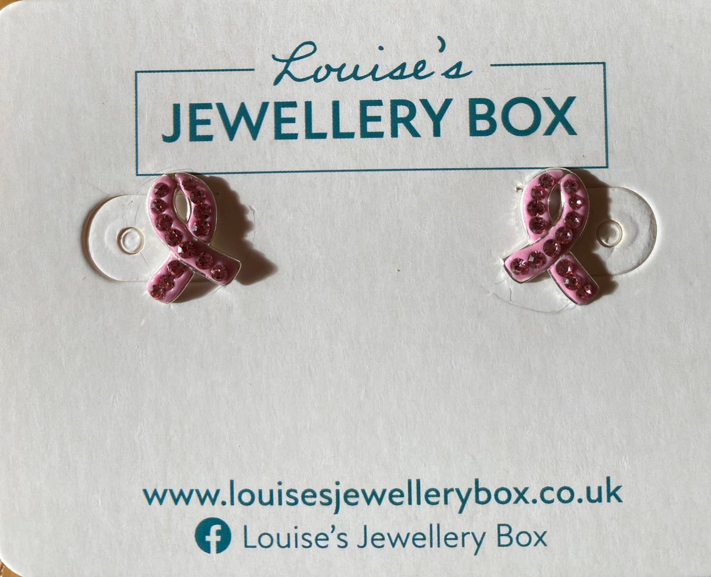 Pink Ribbon Crystal Charity Earrings - Louise's Jewellery Box
