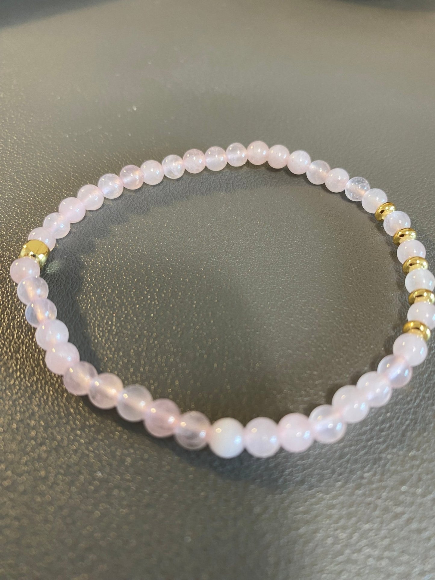 Rose Quartz Stone Bracelet with Gold Plating - Louise's Jewellery Box