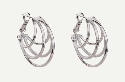 Silver Abstract Hoop Earrings - Louise's Jewellery Box