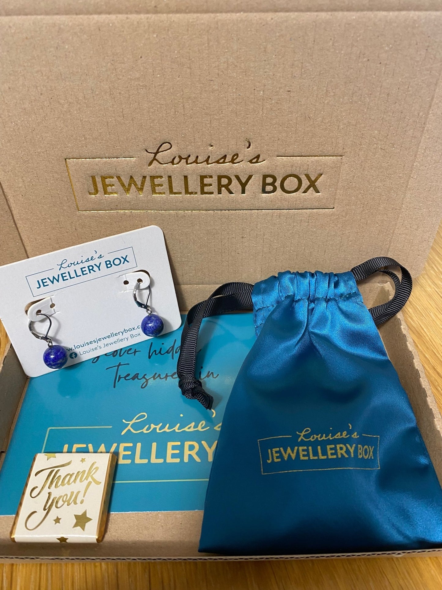 Silver Plated Lapis Stone Drop Earrings - Louise's Jewellery Box