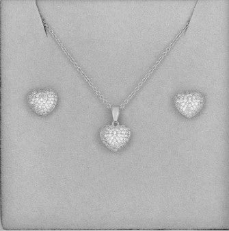 Silver Crystal Heart Box Set