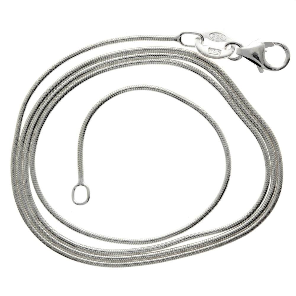 925 Sterling Silver Classic Round Snake Chain