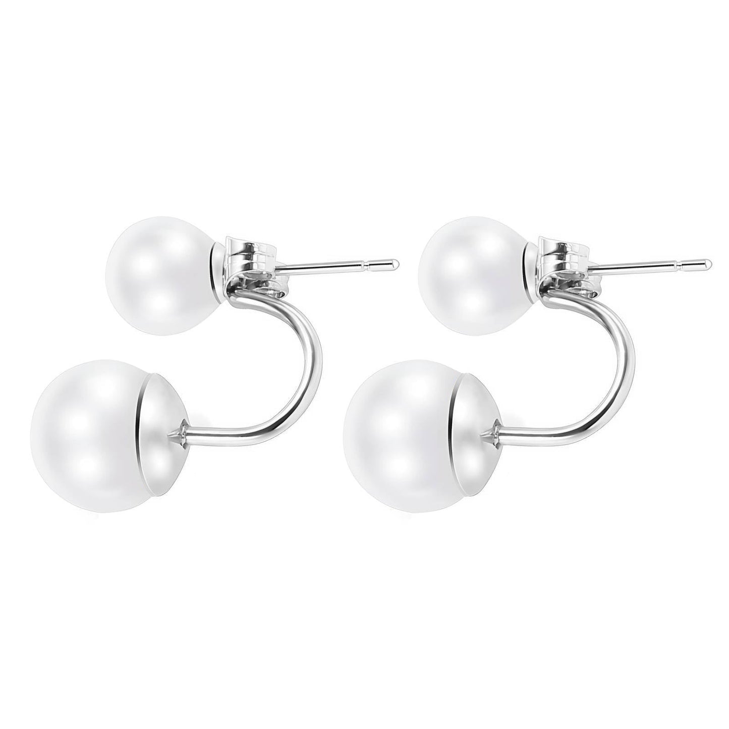 Stainless Steel Waterproof Double Pearl Earrings - Louise's Jewellery Box