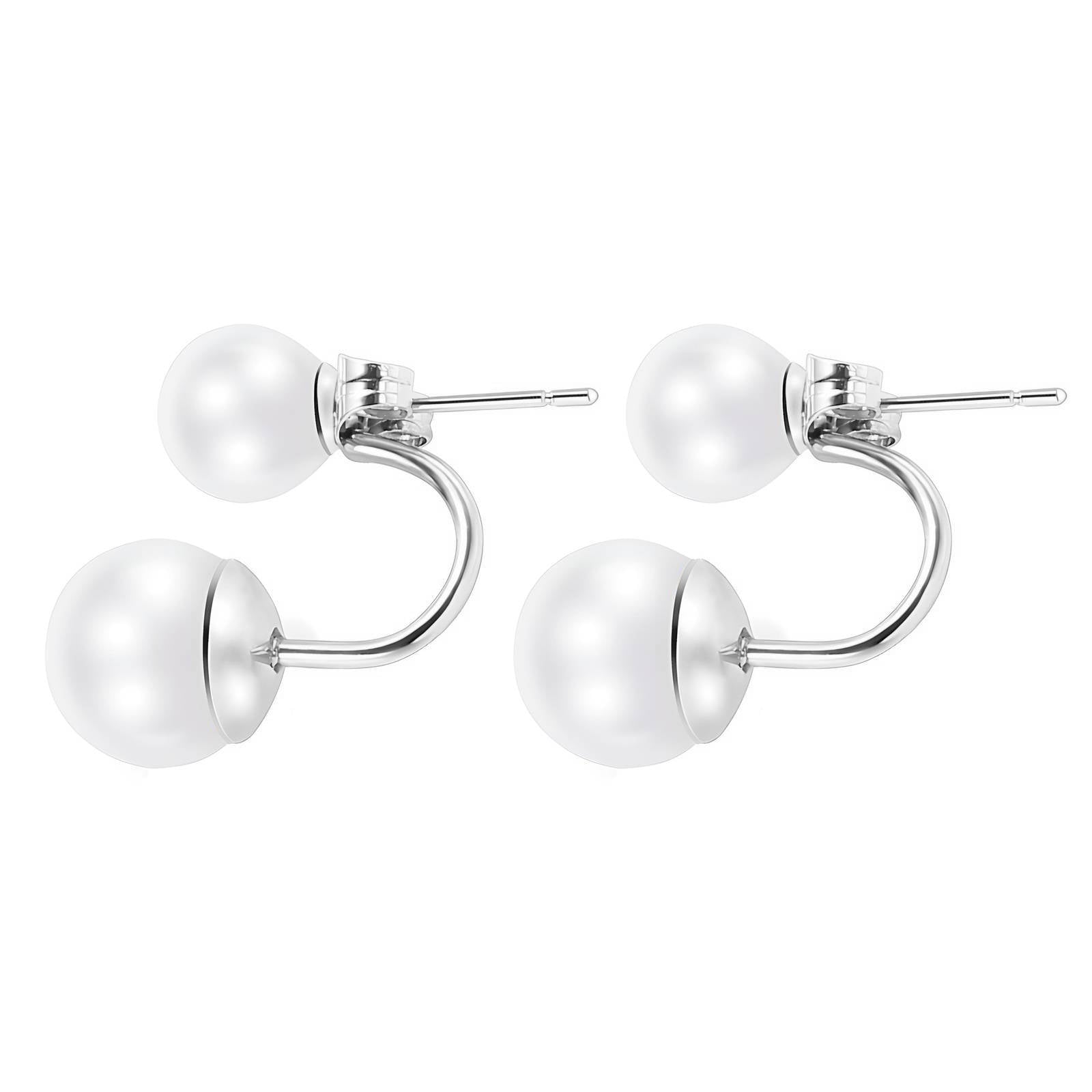 Stainless Steel Waterproof Double Pearl Earrings - Louise's Jewellery Box