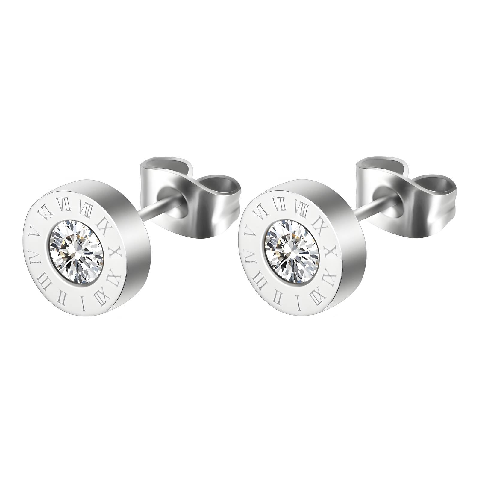 Stainless Steel Waterproof Roman Numerals Earrings - Louise's Jewellery Box