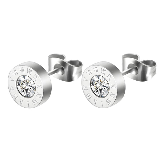 Stainless Steel Waterproof Roman Numerals Earrings - Louise's Jewellery Box
