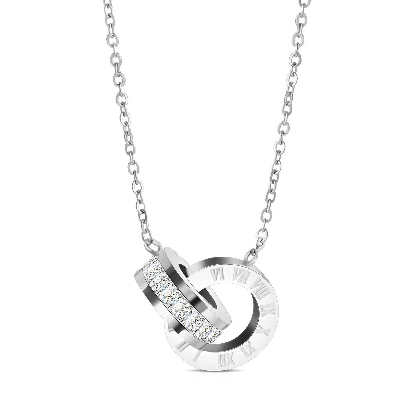 Stainless Steel Waterproof Roman Numerals Necklace - Louise's Jewellery Box
