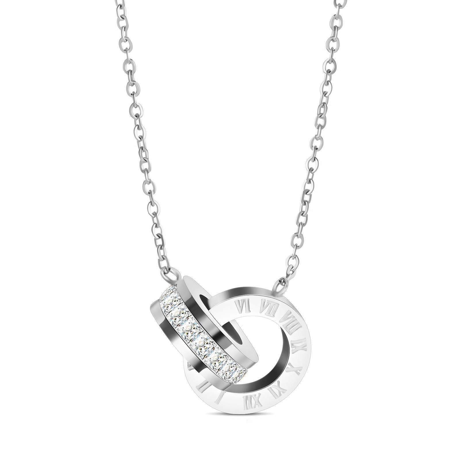 Stainless Steel Waterproof Roman Numerals Necklace - Louise's Jewellery Box
